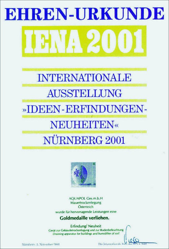 EHREN-URKUNDE 2001